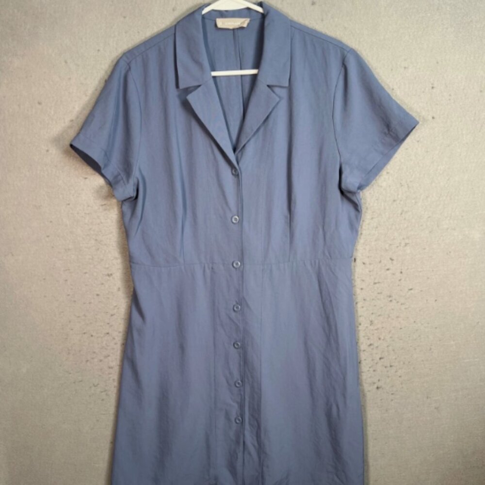 Everlane Womens Button-Front Short Sleeve Dress Light Blue